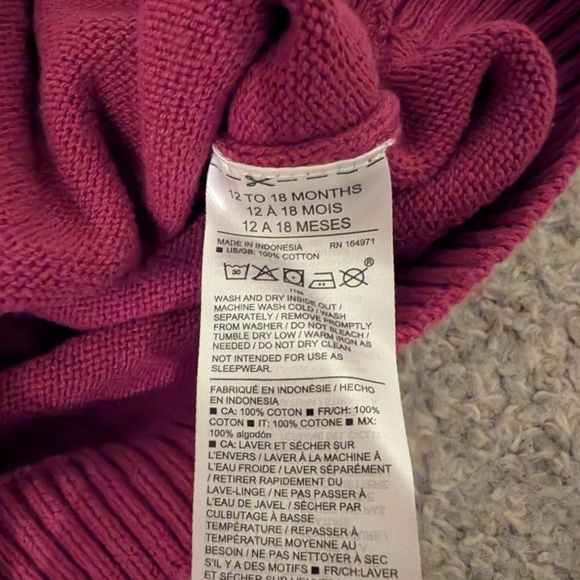 3 For $24 Janie and Jack Fuchsia and Navy Patterned Sweater - Picture 4 of 6